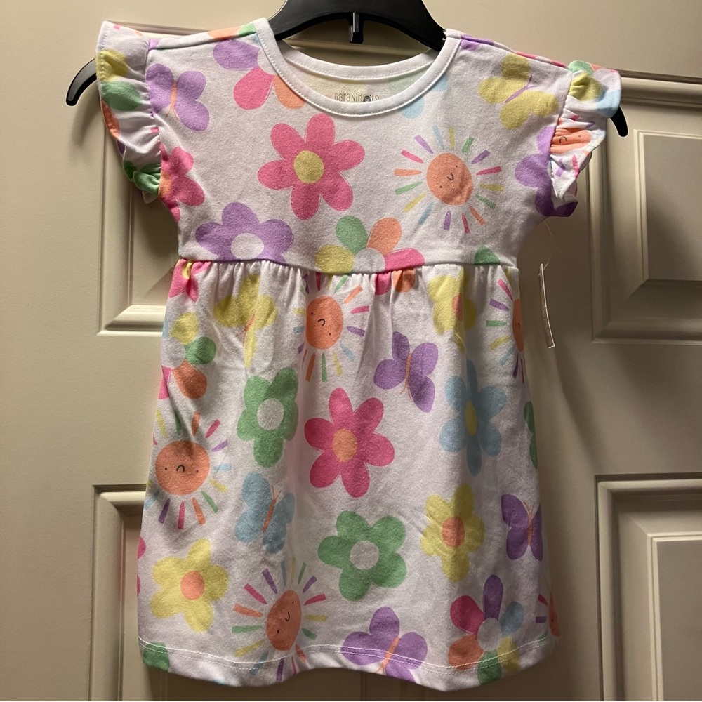 Garanimals Baby Girls Multicolor Flower and Happy Sun Dress Size 12 Months NEW
